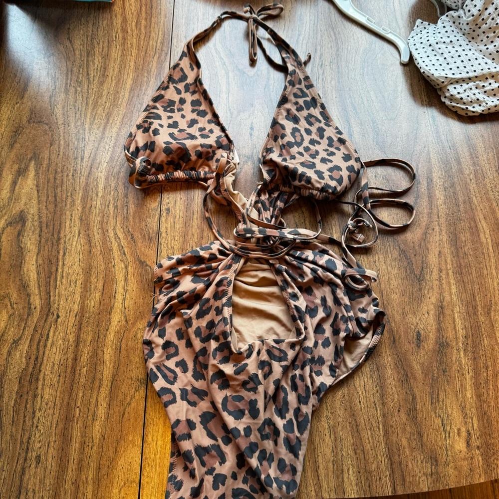 Aerie Strappy Cheetah One Piece